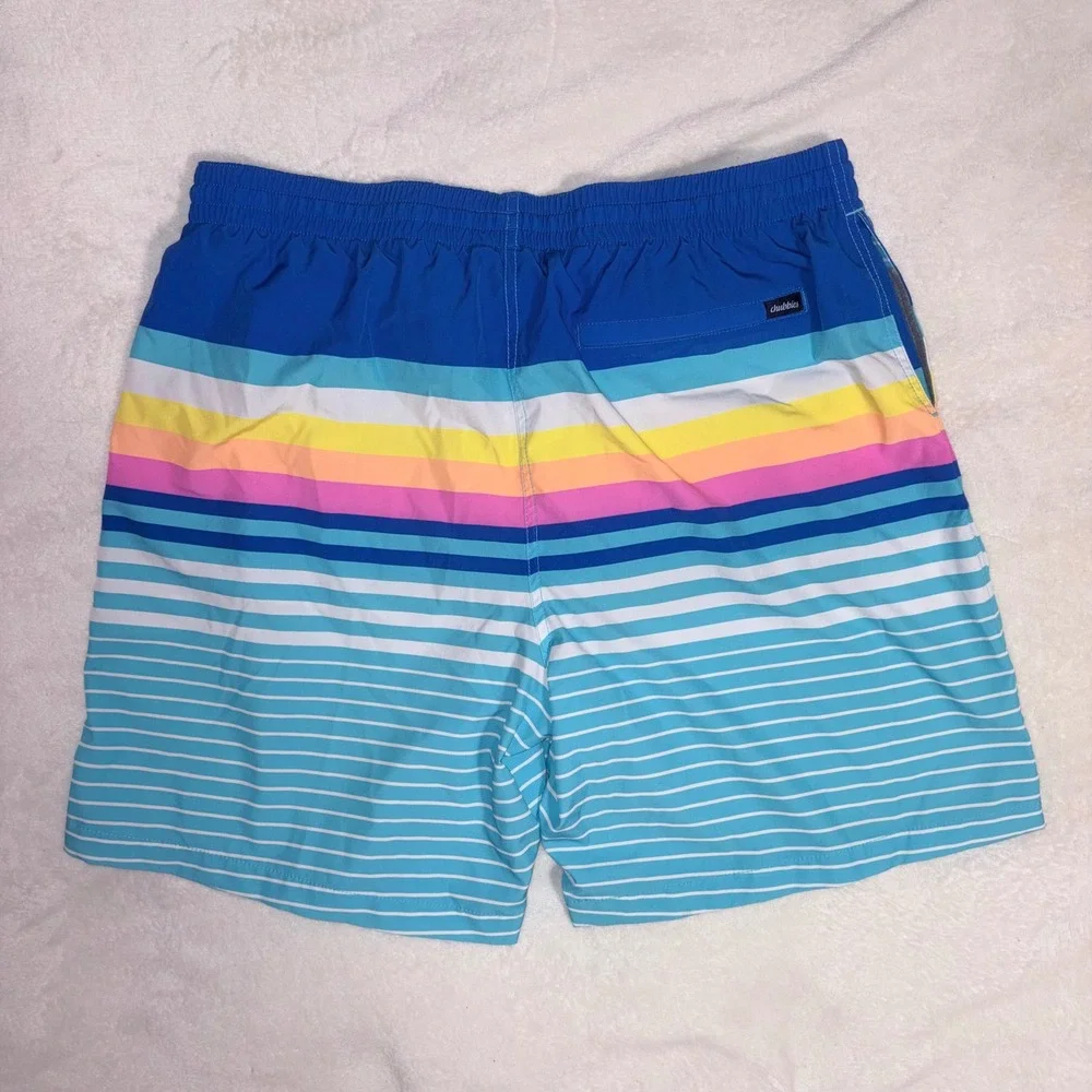 CHUBBIES Swim Trunks Men XXL Blue The Newports Striped 7